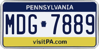 PA license plate MDG7889