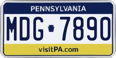 PA license plate MDG7890