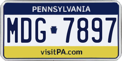 PA license plate MDG7897
