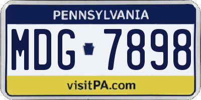 PA license plate MDG7898