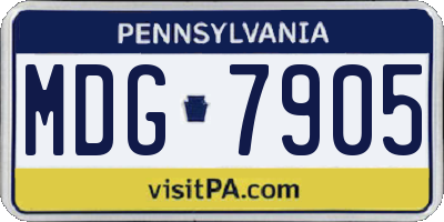 PA license plate MDG7905