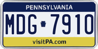 PA license plate MDG7910