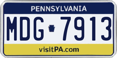 PA license plate MDG7913