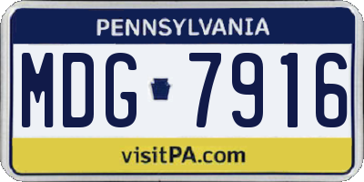 PA license plate MDG7916