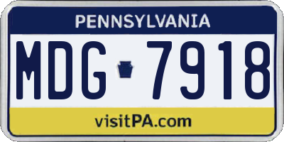 PA license plate MDG7918