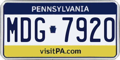 PA license plate MDG7920