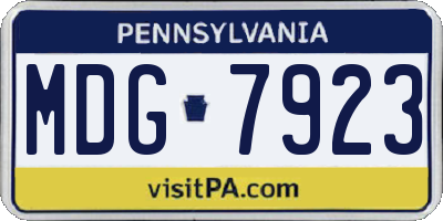 PA license plate MDG7923