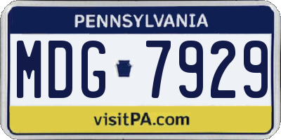 PA license plate MDG7929