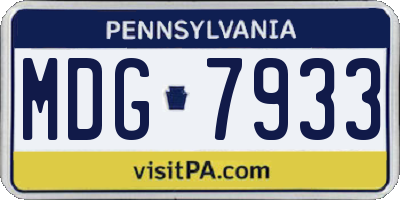 PA license plate MDG7933