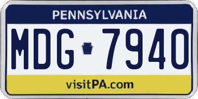PA license plate MDG7940