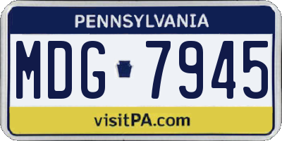PA license plate MDG7945
