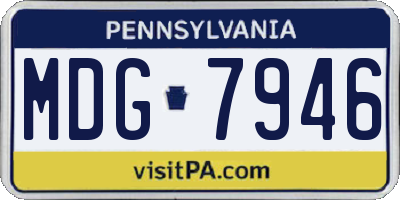 PA license plate MDG7946