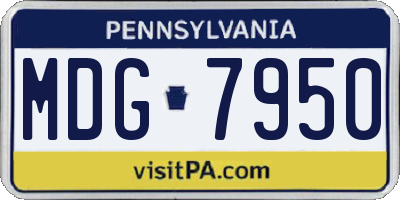 PA license plate MDG7950