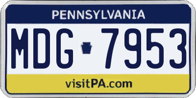 PA license plate MDG7953
