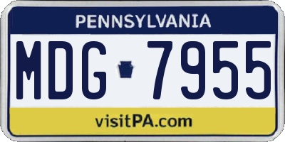 PA license plate MDG7955