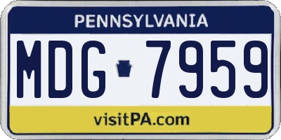PA license plate MDG7959