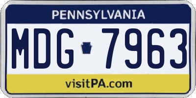 PA license plate MDG7963