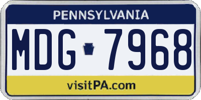 PA license plate MDG7968