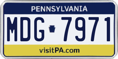 PA license plate MDG7971