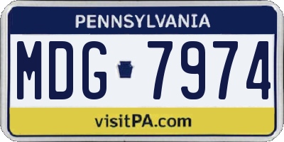 PA license plate MDG7974