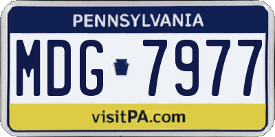PA license plate MDG7977