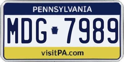 PA license plate MDG7989