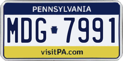 PA license plate MDG7991