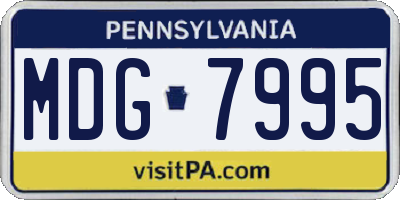 PA license plate MDG7995