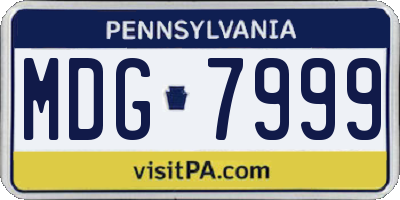 PA license plate MDG7999