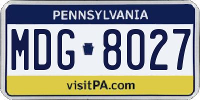 PA license plate MDG8027