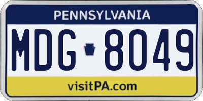 PA license plate MDG8049