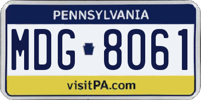 PA license plate MDG8061