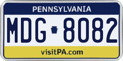 PA license plate MDG8082