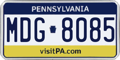 PA license plate MDG8085