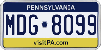 PA license plate MDG8099