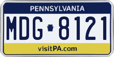 PA license plate MDG8121