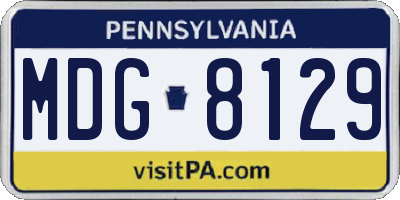 PA license plate MDG8129