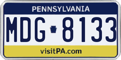 PA license plate MDG8133