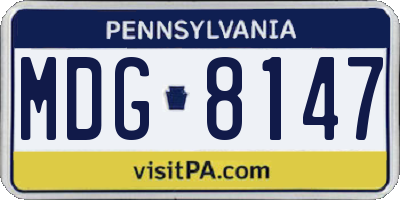 PA license plate MDG8147