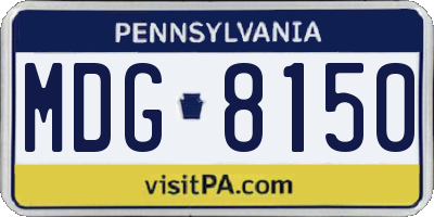 PA license plate MDG8150