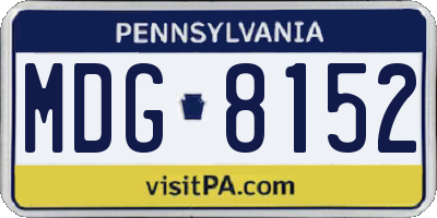 PA license plate MDG8152