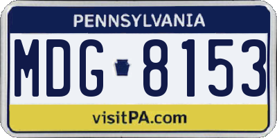 PA license plate MDG8153