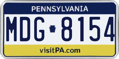 PA license plate MDG8154