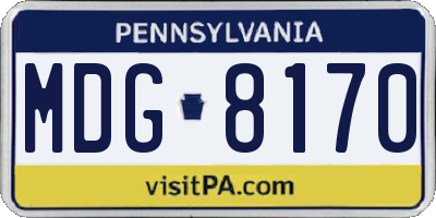 PA license plate MDG8170