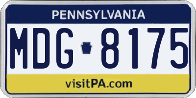 PA license plate MDG8175