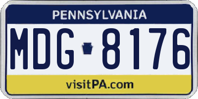 PA license plate MDG8176