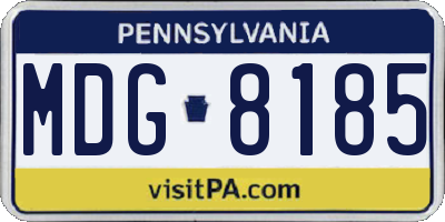 PA license plate MDG8185