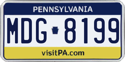 PA license plate MDG8199