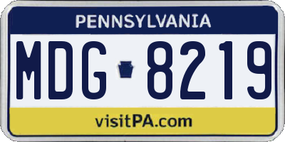 PA license plate MDG8219