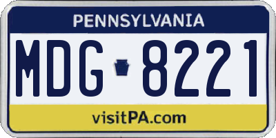 PA license plate MDG8221